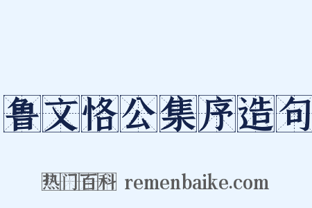 鲁文恪公集序造句是什么意思的图片